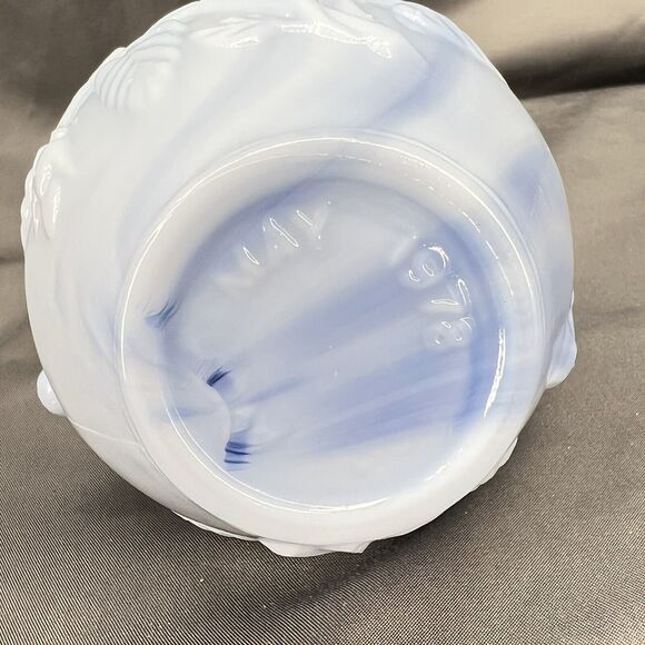 Vintage 1978 Avon Blue Milk Glass Victorian Style Pitcher Perfume Bottle w/Lid - Picture 6 of 8